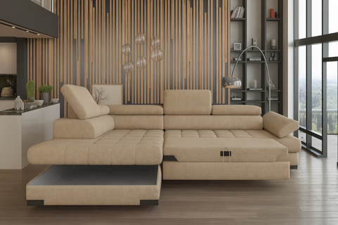 SULTAN L 103.5" x 88" Wide Sleeper Sectional with Storage