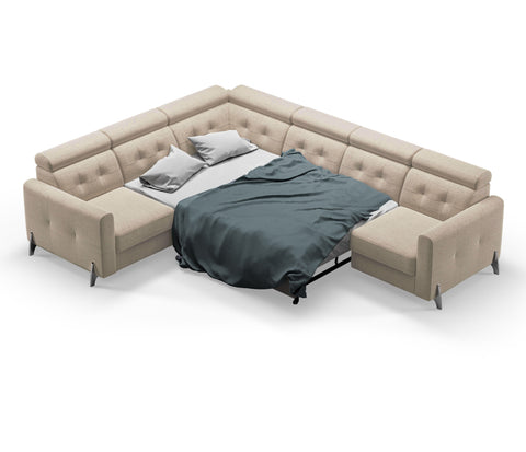 MONACO L2 120" x 96" Wide Sleeper Sectional with Storage