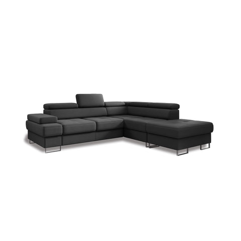GALAXY L Natural Leather 103" x 88"  Wide Sleeper Sectional with Storage
