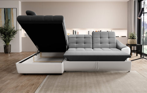 ALVARO L 107" x 80.5" Wide Sleeper Sectional with Storage