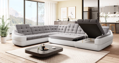ALVARO XL 153"x 122"x 74.5" Wide Sleeper Sectional with Storage