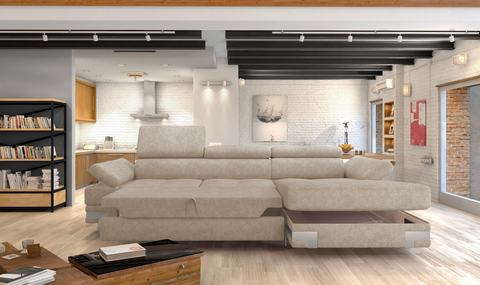 APRILLA MINI 106" x 68' Wide Sleeper Sectional with Storage