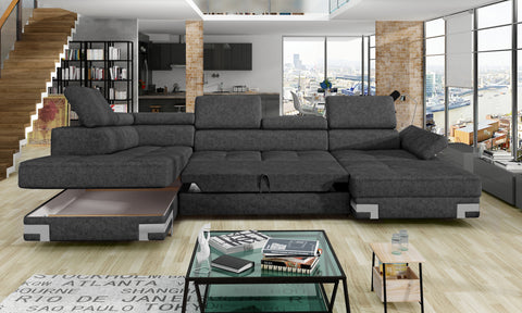 APRILLA XL 133.5"x 87.5" x 69" Wide Sleeper Sectional with Storage