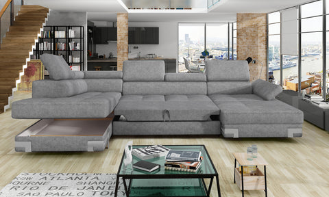 APRILLA XL 133.5"x 87.5" x 69" Wide Sleeper Sectional with Storage