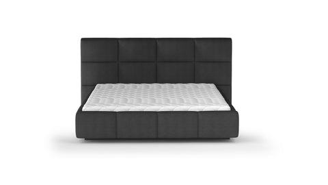 CAPELLA European Queen Size Bed Frame with Storage Dark Gray Fabric