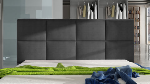 CAPELLA European Queen Size Bed Frame with Storage Dark Gray Fabric