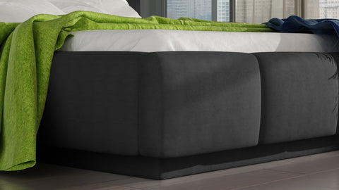 CAPELLA European Queen Size Bed Frame with Storage Dark Gray Fabric