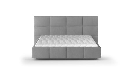 CAPELLA American King Size Bed Frame with Storage Gray Fabric
