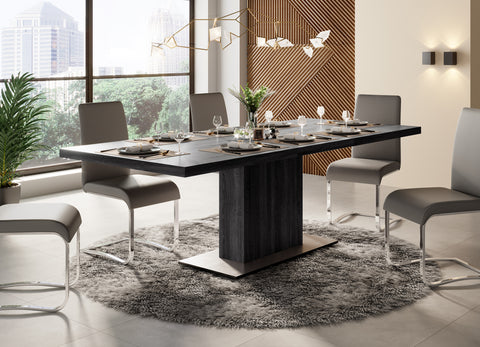 Cartier 71" Black Extendable Dining Table