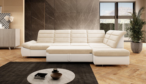 DONATELLA L2 136" x 80.5" Wide Sleeper Sectional with Storage