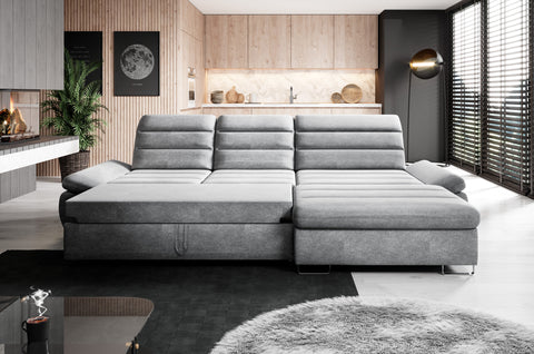 DONATELLA MINI 120.5" x 74.5" Wide Sleeper Sectional with Storage