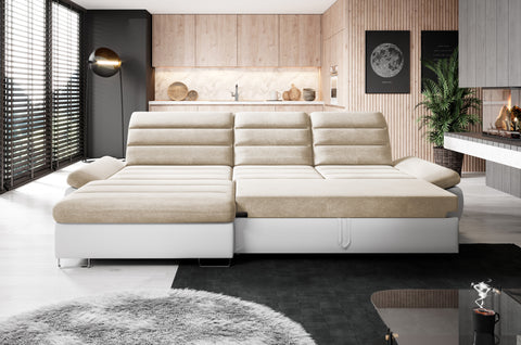 DONATELLA MINI 120.5" x 74.5" Wide Sleeper Sectional with Storage