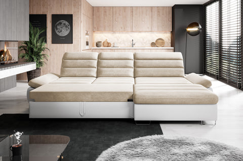 DONATELLA MINI 120.5" x 74.5" Wide Sleeper Sectional with Storage