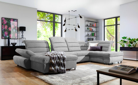 DONATELLA XL 145" x 84" x 74.5" Wide Sleeper Sectional with Storage