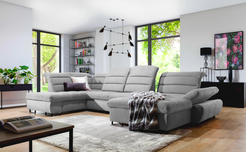DONATELLA XL 145" x 84" x 74.5" Wide Sleeper Sectional with Storage