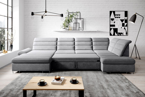 DONATELLA XL 145" x 84" x 74.5" Wide Sleeper Sectional with Storage