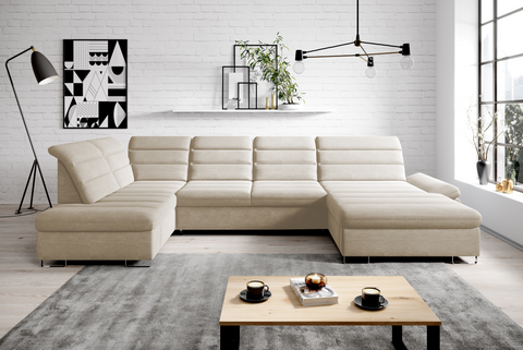 DONATELLA XL 145" x 84" x 74.5" Wide Sleeper Sectional with Storage