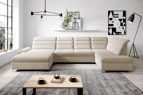 DONATELLA XL 145" x 84" x 74.5" Wide Sleeper Sectional with Storage