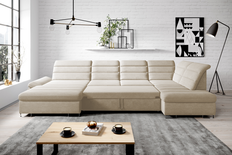 DONATELLA XL 145" x 84" x 74.5" Wide Sleeper Sectional with Storage