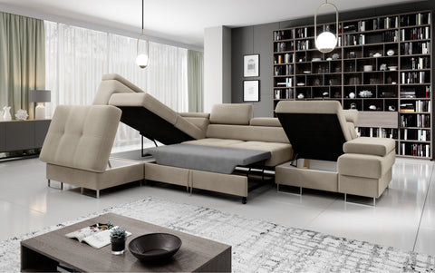 GALAXY L2 131" x 88" Wide Sleeper Sectional with Storage