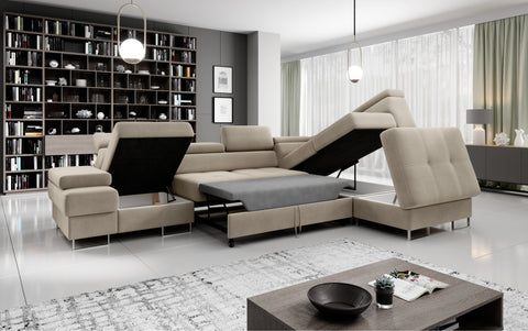 GALAXY L2 131" x 88" Wide Sleeper Sectional with Storage