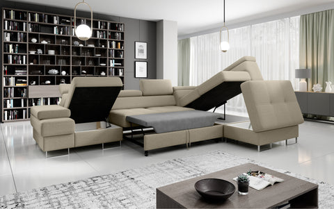 GALAXY L2 131" x 88" Wide Sleeper Sectional with Storage