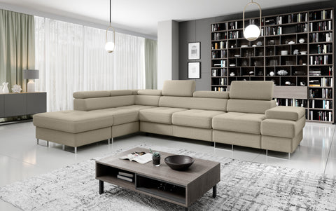 GALAXY L2 131" x 88" Wide Sleeper Sectional with Storage