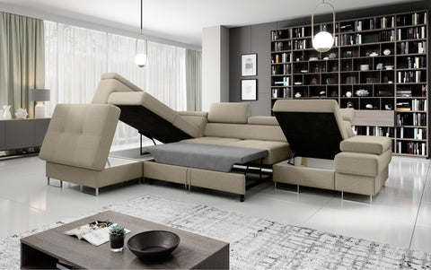 GALAXY L2 131" x 88" Wide Sleeper Sectional with Storage