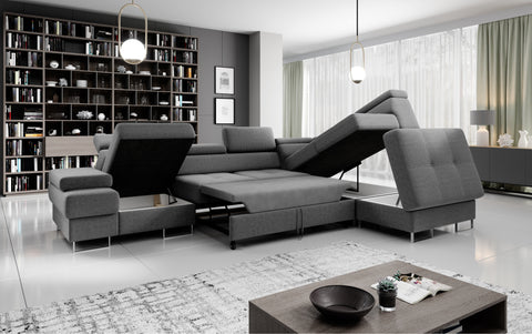 GALAXY L2 131" x 88" Wide Sleeper Sectional with Storage