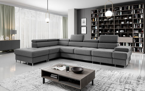 GALAXY L2 131" x 88" Wide Sleeper Sectional with Storage