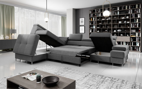 GALAXY L2 131" x 88" Wide Sleeper Sectional with Storage