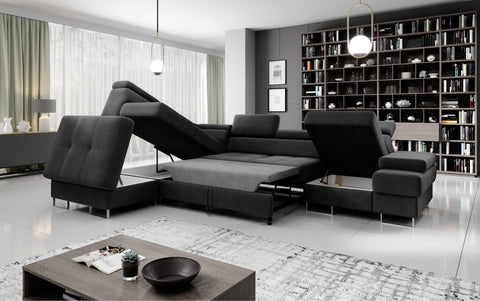 GALAXY L2 131" x 88" Wide Sleeper Sectional with Storage