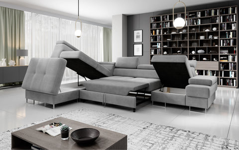GALAXY L2 131" x 88" Wide Sleeper Sectional with Storage
