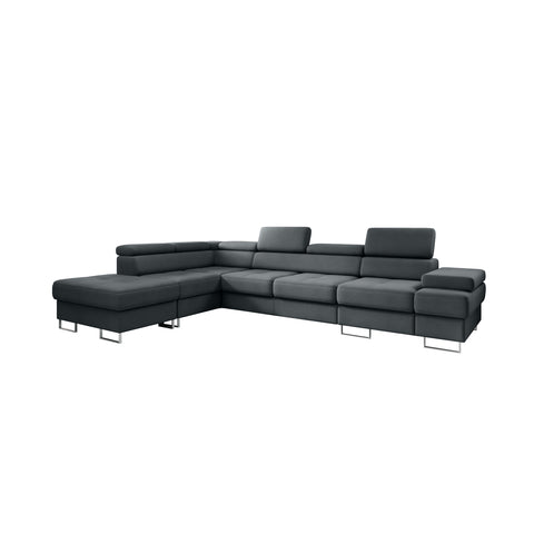 GALAXY L2 Natural Leather 131" x 88"  Wide Sleeper Sectional with Storage