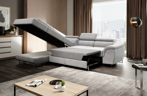 LAGOZZO L 107" x 86" Wide Sleeper Sectional with Storage
