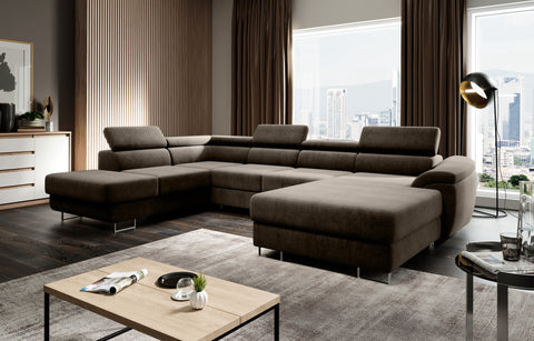 LAGOZZO XL 136" x 88' x 67' Wide Sleeper Sectional with Storage