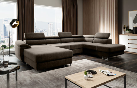 LAGOZZO XL 136" x 88' x 67' Wide Sleeper Sectional with Storage
