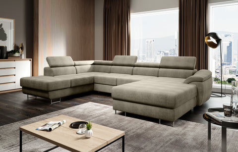 LAGOZZO XL 136" x 88' x 67' Wide Sleeper Sectional with Storage