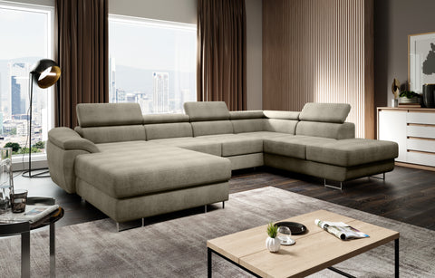 LAGOZZO XL 136" x 88' x 67' Wide Sleeper Sectional with Storage
