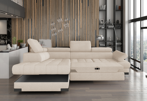 SULTAN L 103.5" x 88" Wide Sleeper Sectional with Storage