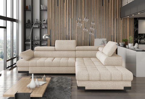 SULTAN L 103.5" x 88" Wide Sleeper Sectional with Storage