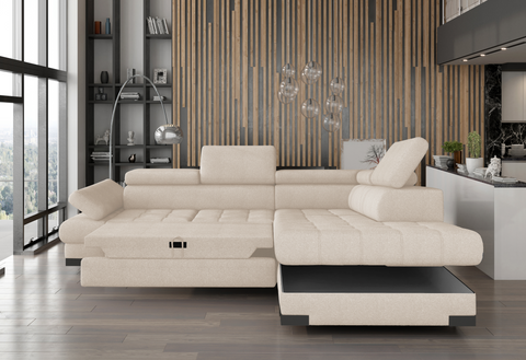 SULTAN L 103.5" x 88" Wide Sleeper Sectional with Storage