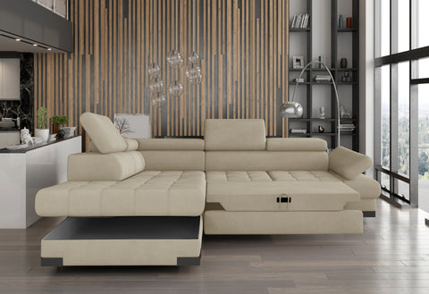 SULTAN L 103.5" x 88" Wide Sleeper Sectional with Storage