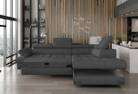 SULTAN L 103.5" x 88" Wide Sleeper Sectional with Storage