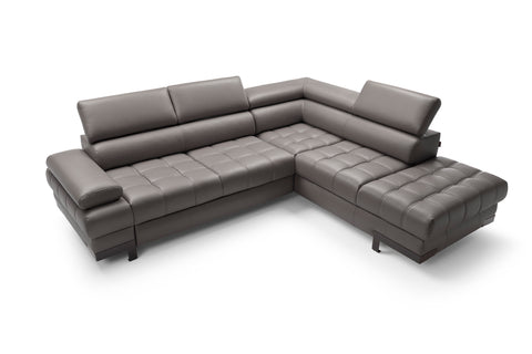 SULTAN L 103.5" x 88" Natural Leather Wide Sleeper Sectional with Storage