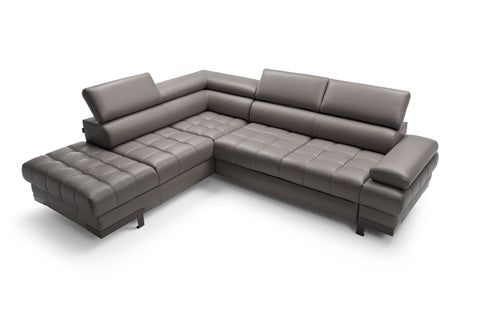 SULTAN L 103.5" x 88" Natural Leather Wide Sleeper Sectional with Storage