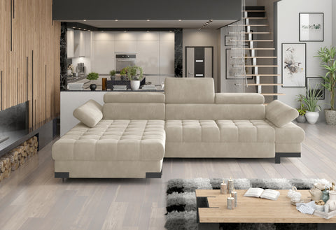 SULTAN MINI 106.5" x 68" Wide Sleeper Sectional with Storage
