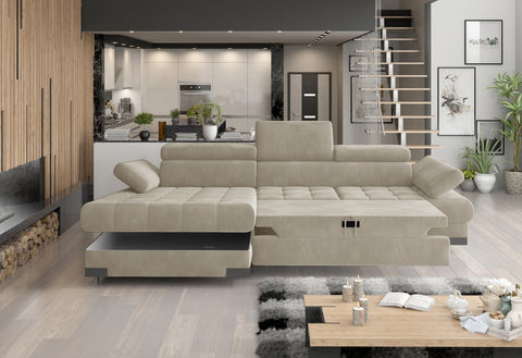 SULTAN MINI 106.5" x 68" Wide Sleeper Sectional with Storage