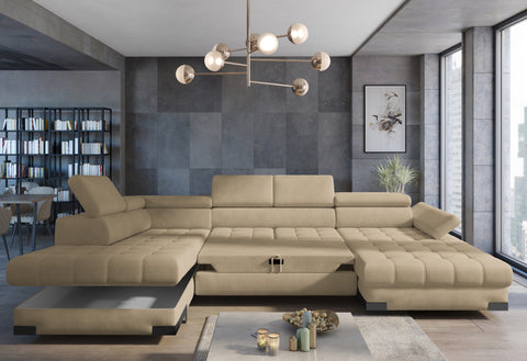 SULTAN XL 133.5" x 88" 68" Wide Sleeper Sectional with Storage