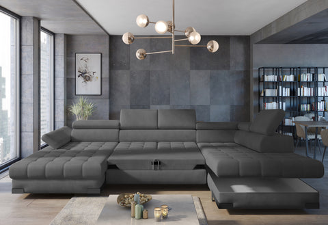 SULTAN XL 133.5" x 88" 68" Wide Sleeper Sectional with Storage